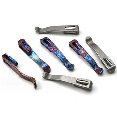 TC4 Titanium Deep Carry Back Clip Pocket Clip For Rick Hinderer XM18 XM24 Knifes 07FC0E-D4 - KOEEK