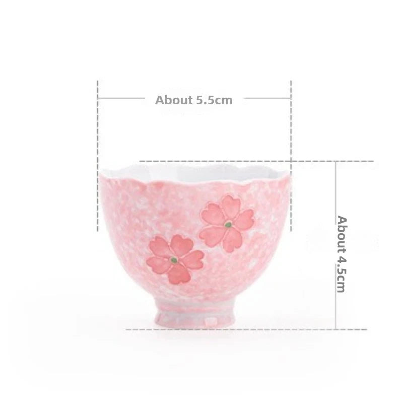 50ml Exquisite Hand-painted Cherry Blossom Teacup Ceramic Tea Set Master Cup 07FC0E-D4 - KOEEK