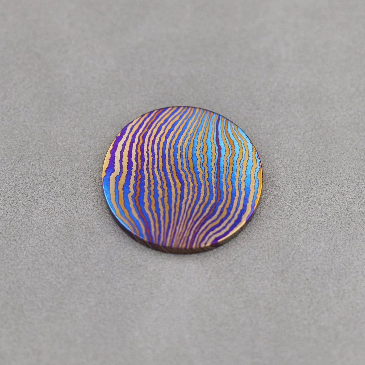 Titanium-Damuscus Timascus Worry Coin OD26-30mm * T1mm - Mokuti 07FC0E-D4 - KOEEK