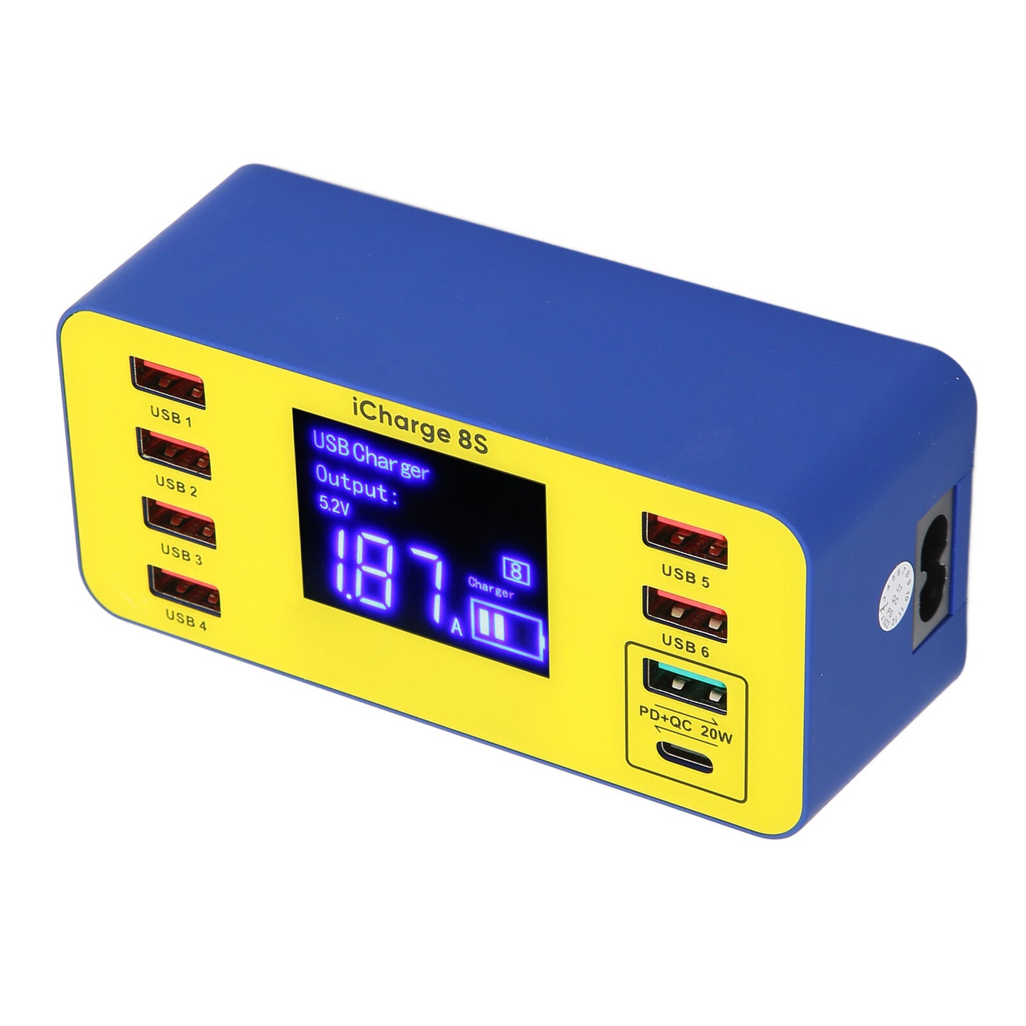 new 8 Port Charging Station 40W Fast Charging Multi Port USB Hub Charger With LCD Di koeek - KOEEK