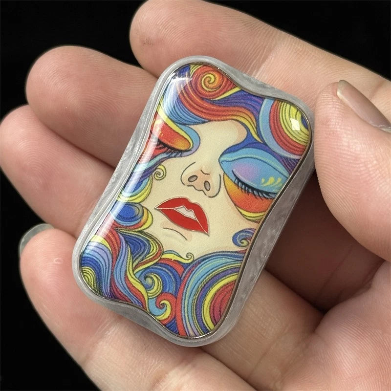 EDC Fidget Toy Rainbow Girl Zinc Alloy PC Mechanical Push EDC Fidget Slider Gift 07FC0E-D4 - KOEEK