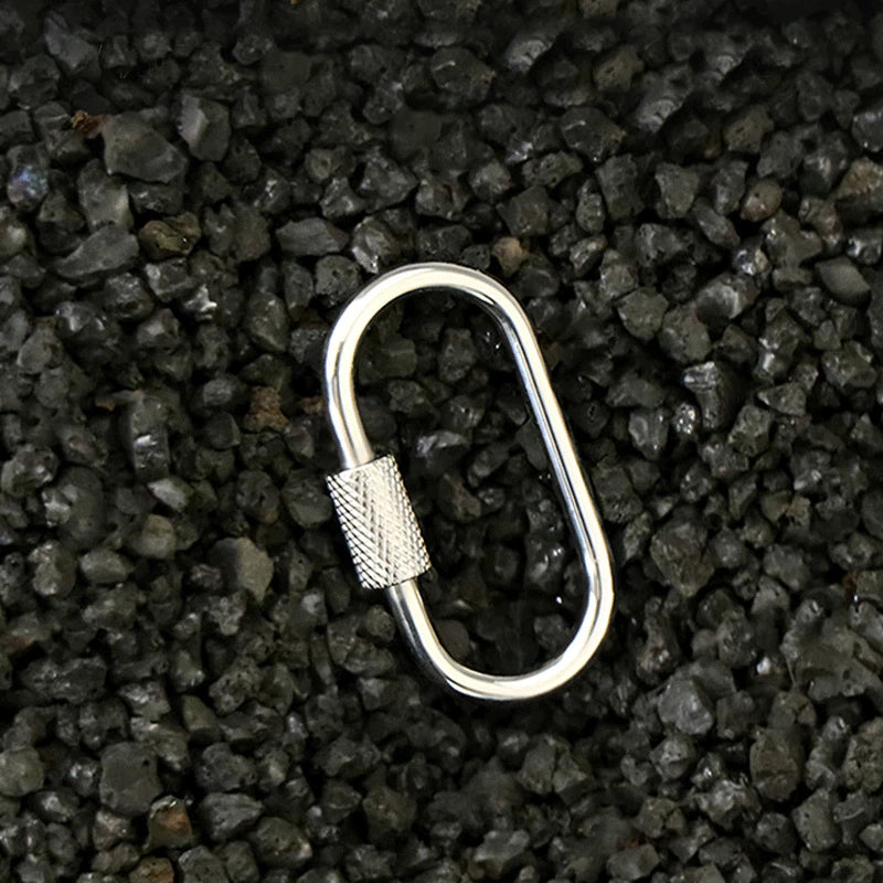 2pcs Mini Climbing Stainless Steel Screw Carabiner Lock Clasp Keychain Clip Hook 07FC0E-D4 - KOEEK
