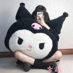 Kuromi Plush Toys Huge Stuffed Doll Kawaii Pillow Backrest Girl Bedroom Cushion 07FC0E-D4 - KOEEK