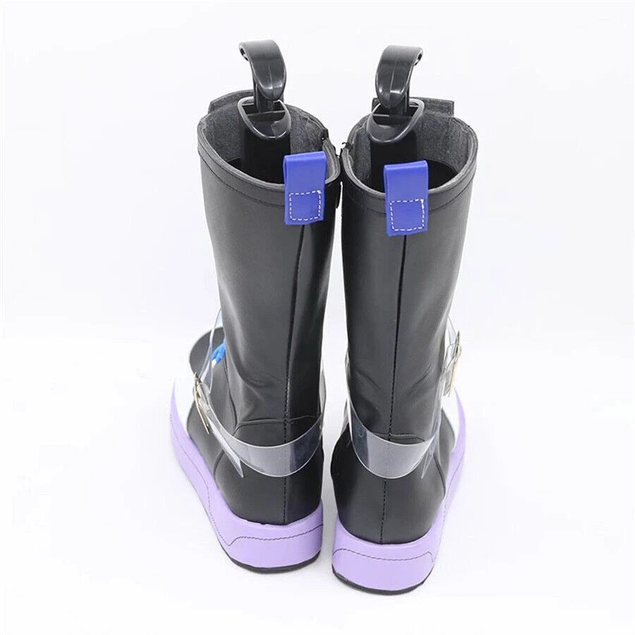 Anime Unisex Arknights Mizuki Cosplay PU Shoes Halloween Party Cos Long Boots 07FC0E-D4 - KOEEK
