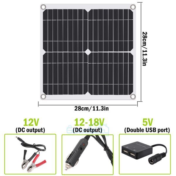 ny 200W Watt Mono Solcellepanel 12V Lading Off-Grid Batteristrøm RV Home Boat Camp