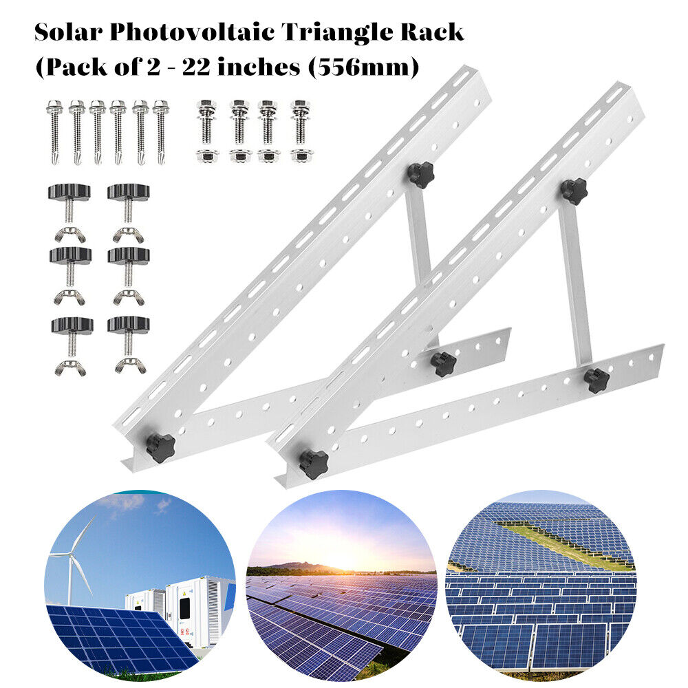 ny 2-8x Solpanel RV Tilt Mount Beslag Tag Flad Overflade Justerbar Vinkelramme