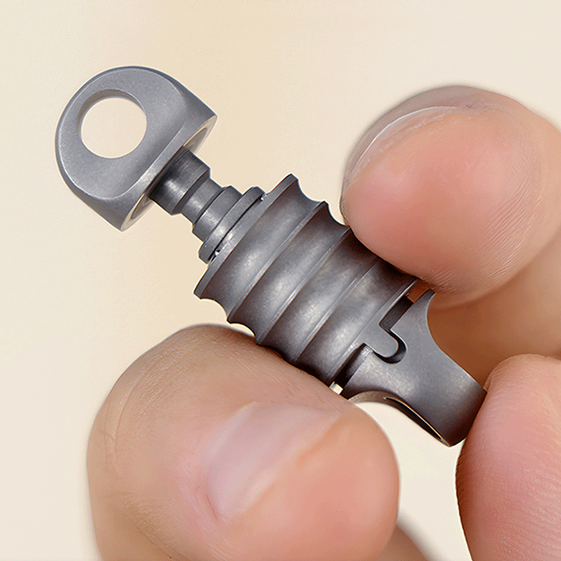 360 Degree Rotation Titanium Gimbal Keychain Car Keychain with Key Ring EDC Tool 07FC0E-D4 - KOEEK