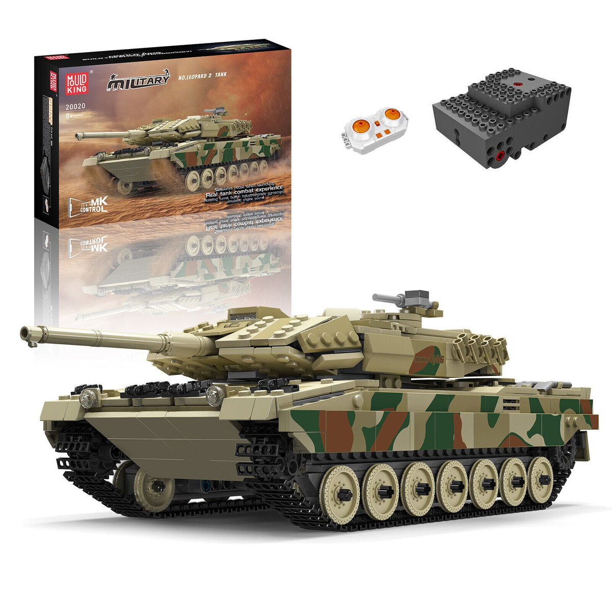 new Mould King 20020 Leopard 2 Tank Remote Control Military Model Toy Technology MOULD KING - KOEEK