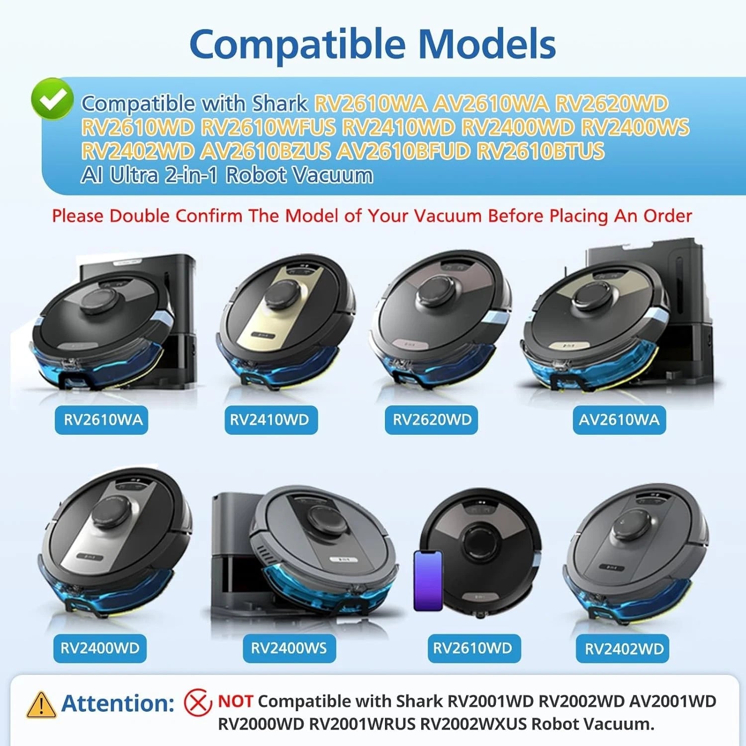 AV2610WA RV2610WA Vacuum Mop Replacement Pads Compatible with Shark AV2610WA 07FC0E-D4 - KOEEK