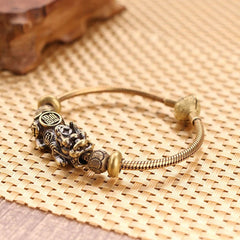Vintage Brass Bracelet Ethnic Pi Xiu Bead Punk Jewelry Creative Metal Bangle 07FC0E-D4 - KOEEK