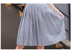 Girl Women Pleated School Uniform Tartan Skirt Black Mini Cheerleader Skirt Plus 07FC0E-D4 - KOEEK