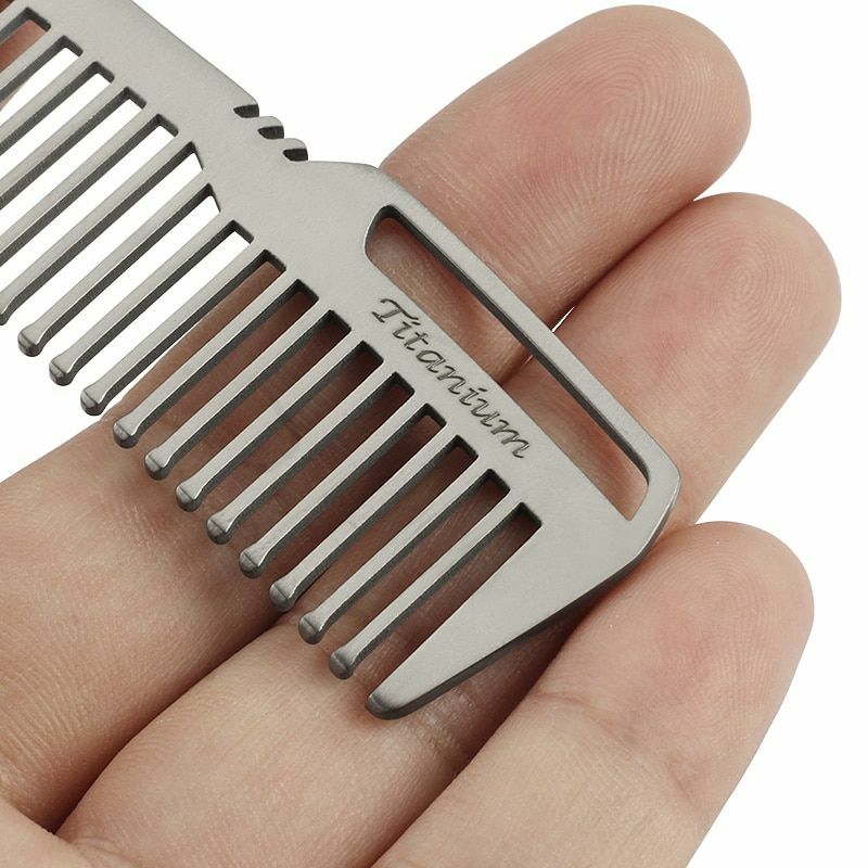 Super Comb mini portable titanium alloy comb edc super light titanium comb outdoor ...