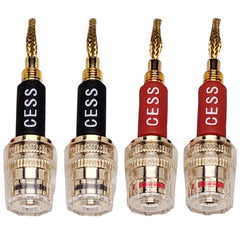 new CNCESS CESS-220 Pin Banana Plug to 4mm Female Jack/Speaker Black & Red 07FC0E-D4 - KOEEK