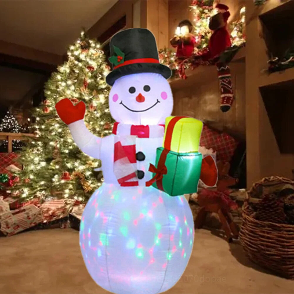 5ft Inflatable Snowman Christmas  with Built-in Rotating LED Lights Decorations 07FC0E-D4 - KOEEK