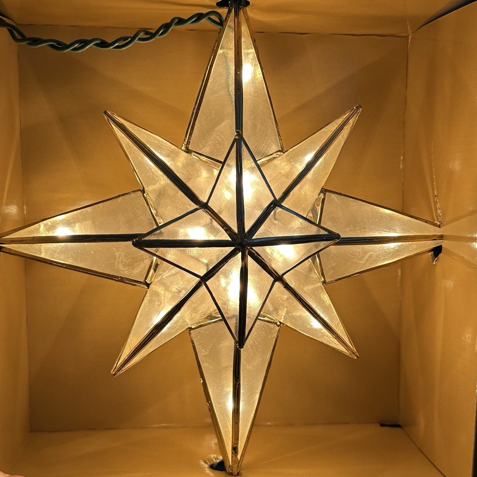GE 16 LED Lights Star Tree Topper Capiz Style Bethlehem Star Christmas GE - KOEEK
