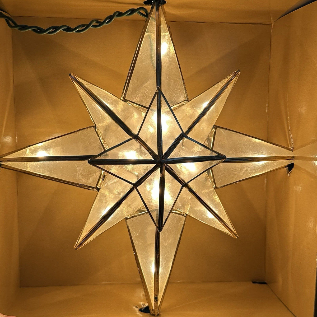 GE 16 LED Lights Star Tree Topper Capiz Style Bethlehem Star Christmas GE - KOEEK