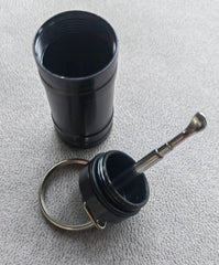 Premium Aluminum Waterproof Medication Pill Container Box Key Chain With Spoon 07FC0E-D4 - KOEEK