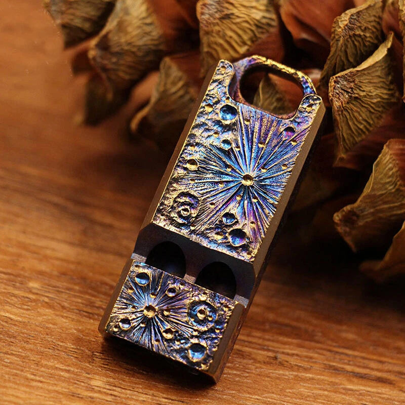 Outdoor TC4 Titanium Keychain Safety Whistle EDC Survival Whistle Traning Tool 07FC0E-D4 - KOEEK