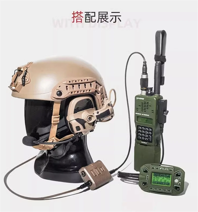FCS V60 Dual Pass Tactical Ear PRC152 XTS5000 APX7000 Walkie-talkie PTT US 07FC0E-D4 - KOEEK