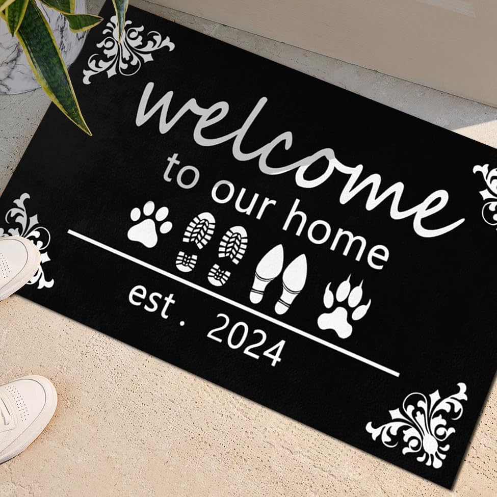 new Welcome to Our Home Mat,Outdoor Welcome Mat,Front Door Entrance Mat,Vintage Rust