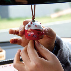 Cute Car Hanging Ornament Premium Rearview Mirror Pendant Safety Accessory 07FC0E-D4 - KOEEK