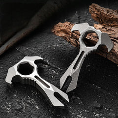 EDC Titanium Alloy Pry Bar Crowbar Wrench Can Opener Outdoor Portable Multi Tool 07FC0E-D4 - KOEEK