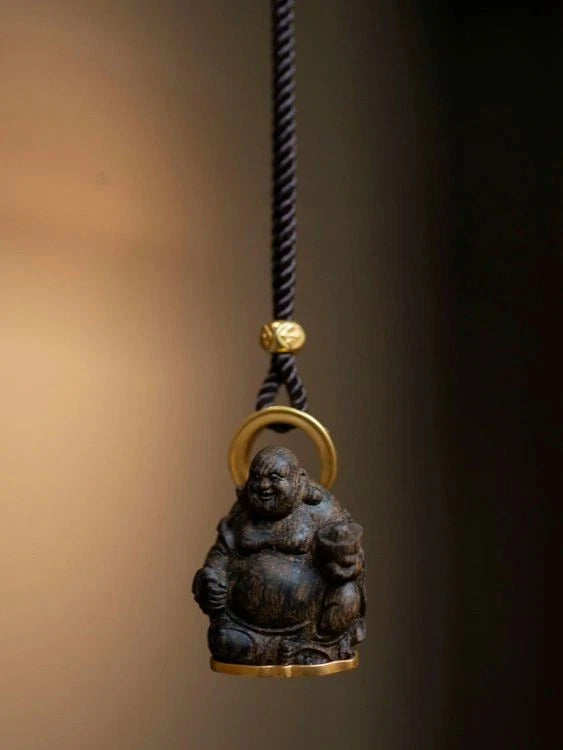 Copper Alloy Mini Buddha Amulet Pendant Necklace Chinese Style Vintage 07FC0E-D4 - KOEEK