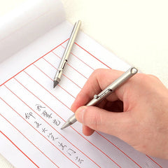 EDC Stainless Steel Pull Bolt Ballpoint Pen Pencil Dual-purpose Pen Keychain 07FC0E-D4 - KOEEK