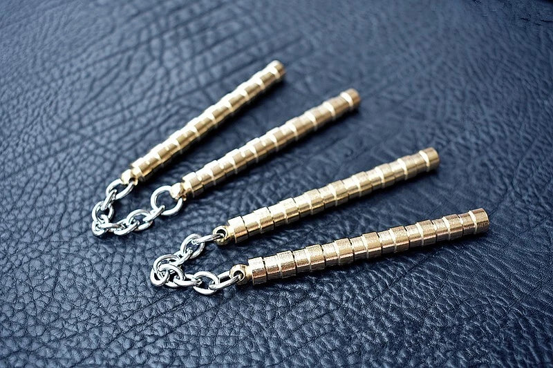 Brass Begleri Fidget Nunchakus Finger Skill Exercise Paracord Worry Bead Toys 07FC0E-D4 - KOEEK