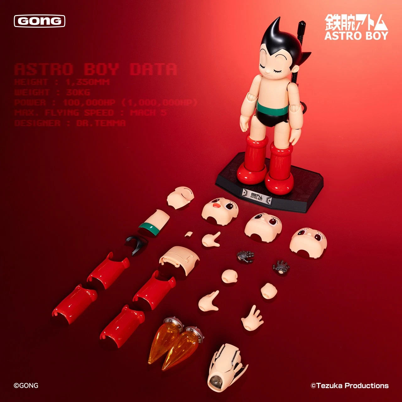 GONG Limited‑Edition Astro‑Boy Alloy Action Figure 22.5cm with LED Light‑Up Toy GONG - KOEEK