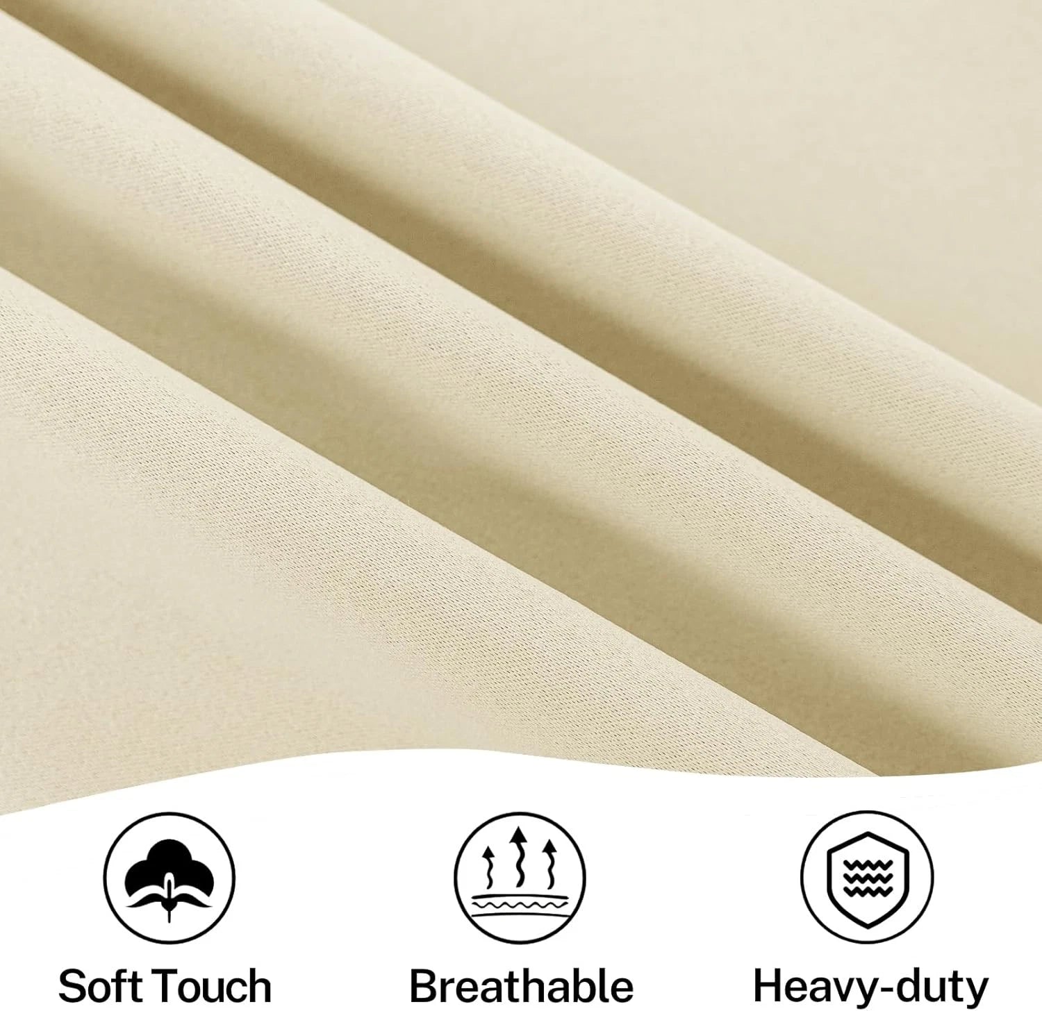 36 wide x 72 long front door curtain panel, 1 piece, light beige 07FC0E-D4 - KOEEK