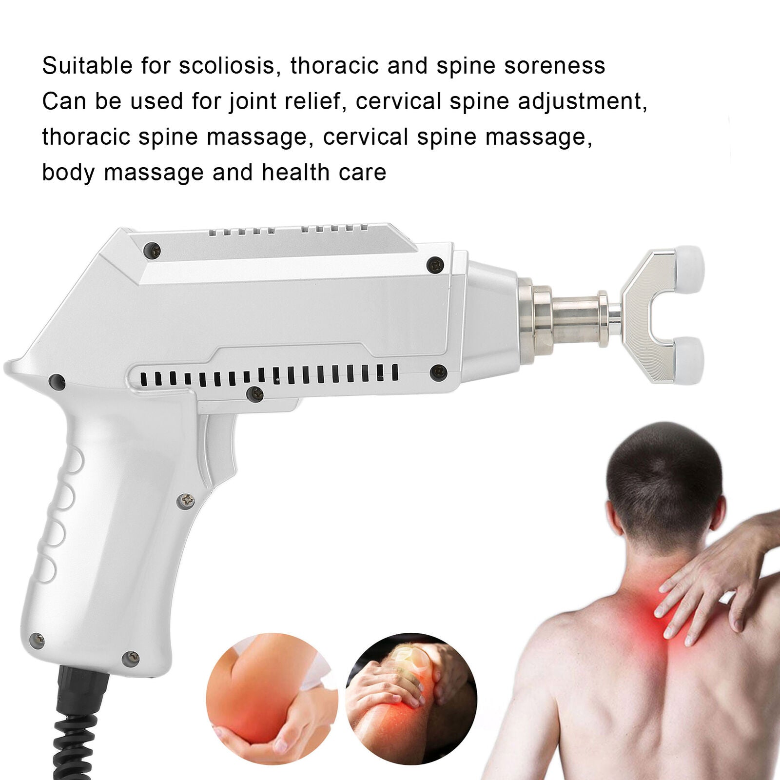 new Electric Spinal Chiropractor Massager Corrector Gun For Relaxation(EU Plug) HGF koeek - KOEEK