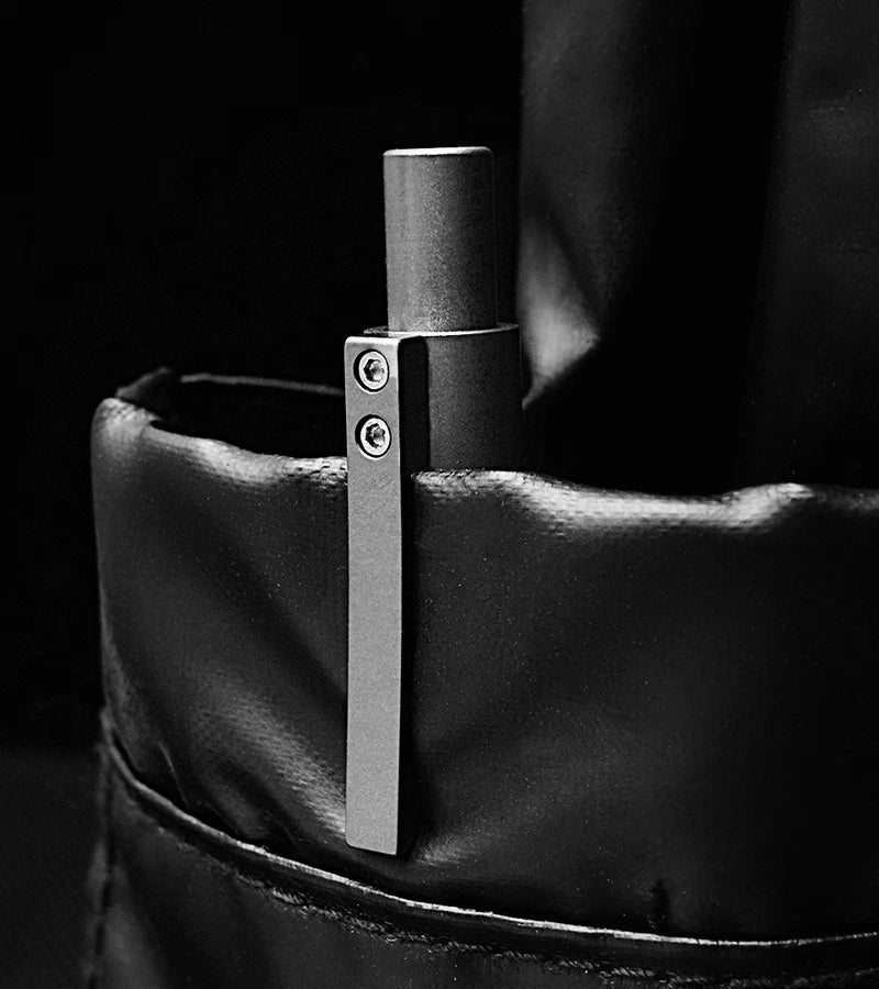 Mini Pocket Titanium + Carbon Fibre Ballpoint Pen Signature Pen w/ 2pcs Refills 07FC0E-D4 - KOEEK