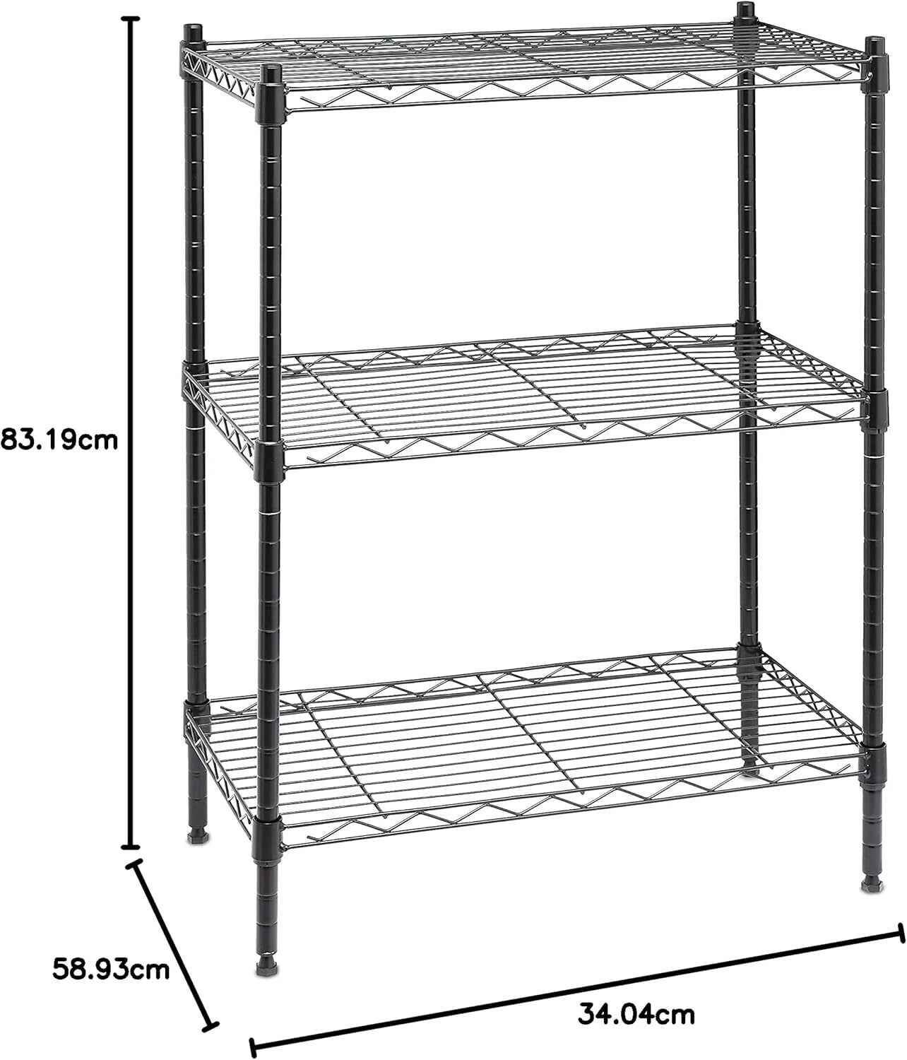 3 Tier Adjustable Heavy Duty Storage Rack, Metal Storage Wire Racks 07FC0E-D4 - KOEEK