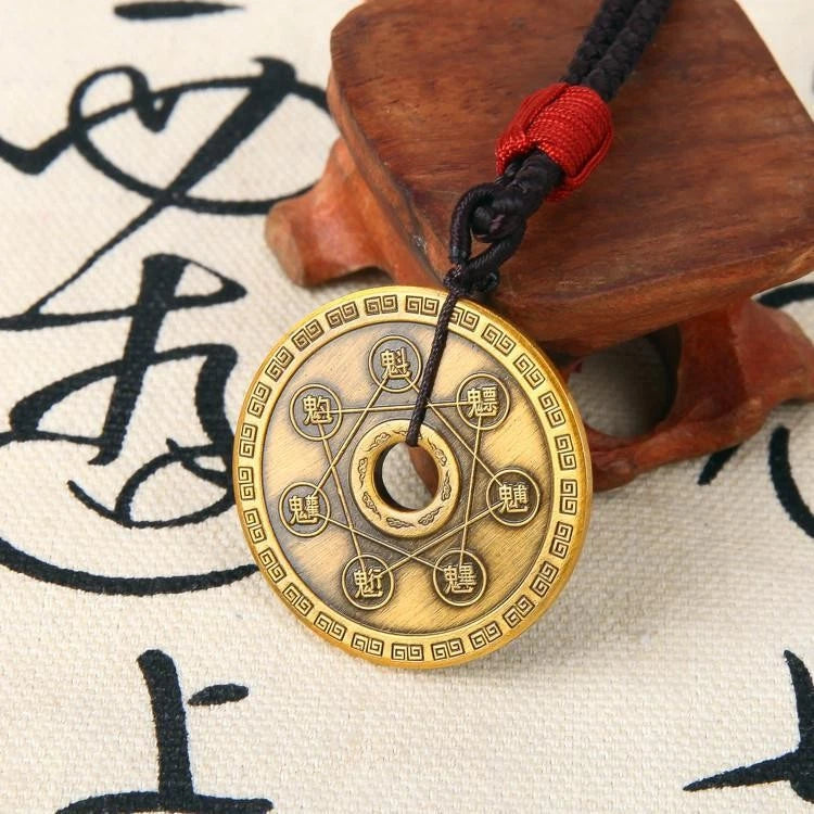 Copper Taoist Beidou Seven Star Pendant Necklace Amulet Charm Unisex 07FC0E-D4 - KOEEK