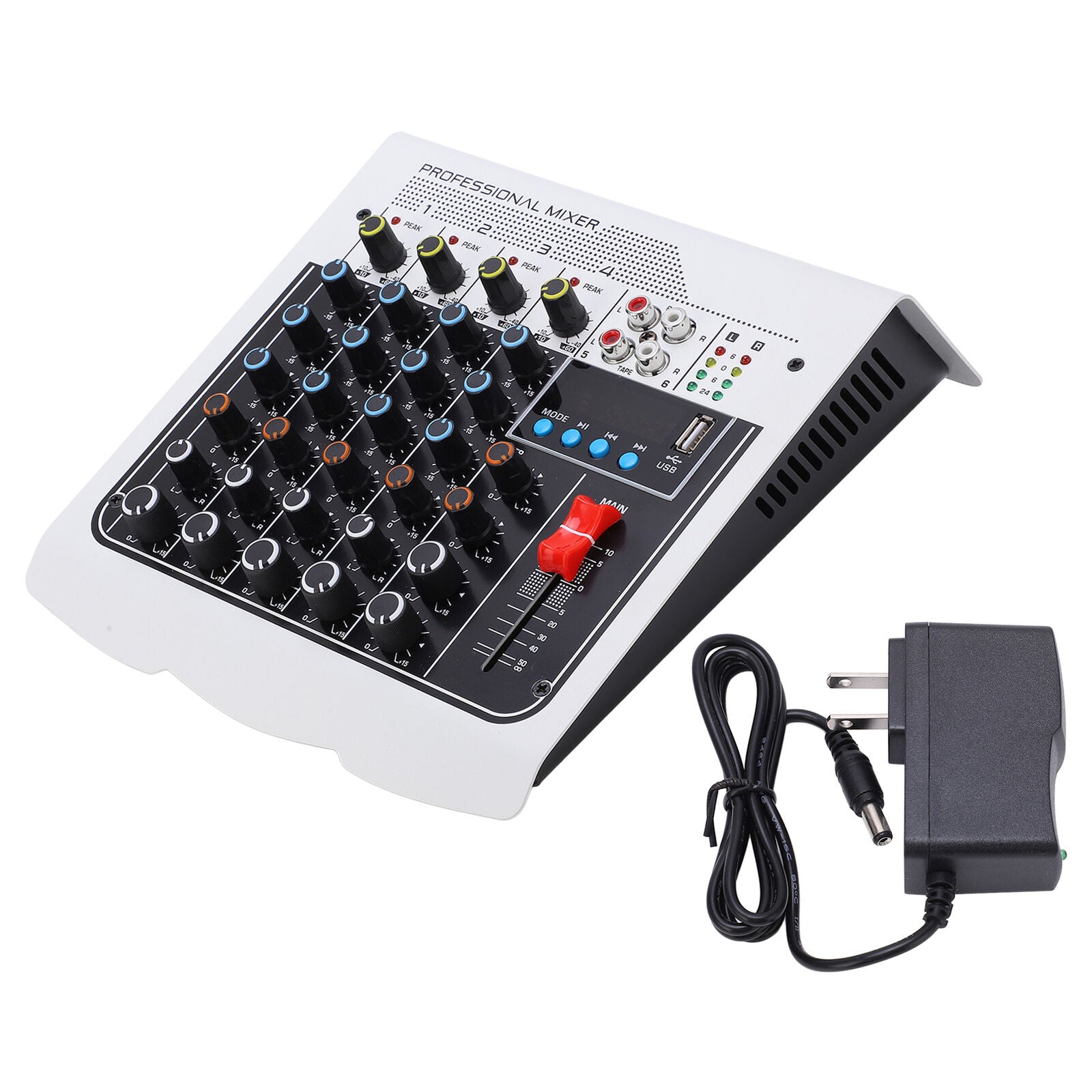 ny 6-kanals Audio Mixer Multiple Interface Mixer Controller US Plug AC