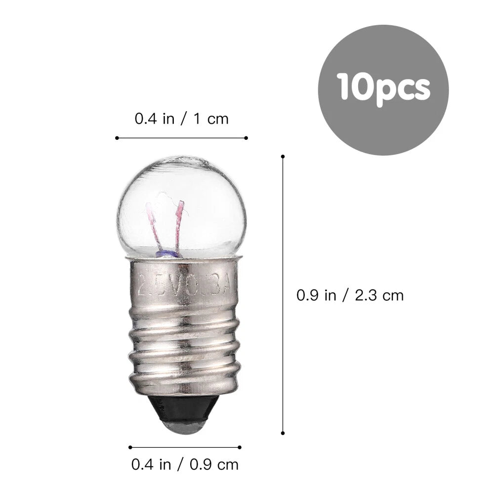 10pcs Electricity Kit E10 Miniature Screw Base Light Bulbs Tiny Light Bulb 07FC0E-D4 - KOEEK
