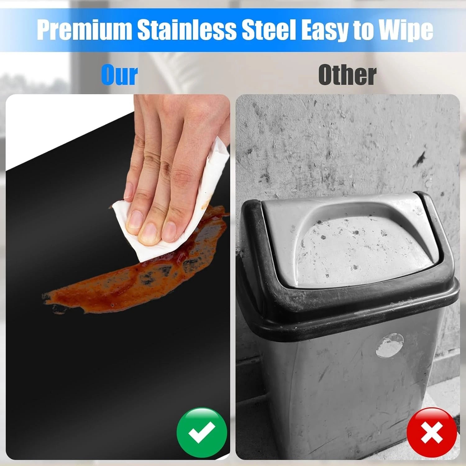 Stainless steel bathroom trash can 1.8 gallon small trash can 07FC0E-D4 - KOEEK