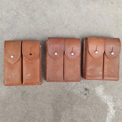 2pcs Surplus Chinese Type 54 Magazine Pouch Leather Waist Bag 07FC0E-D4 - KOEEK