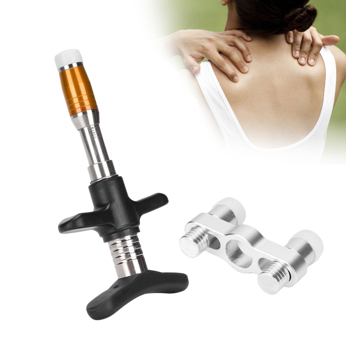 new Spinal Massager Single Head 10 Levels Spine Correction Spine Massage(Gold ) HGF koeek - KOEEK