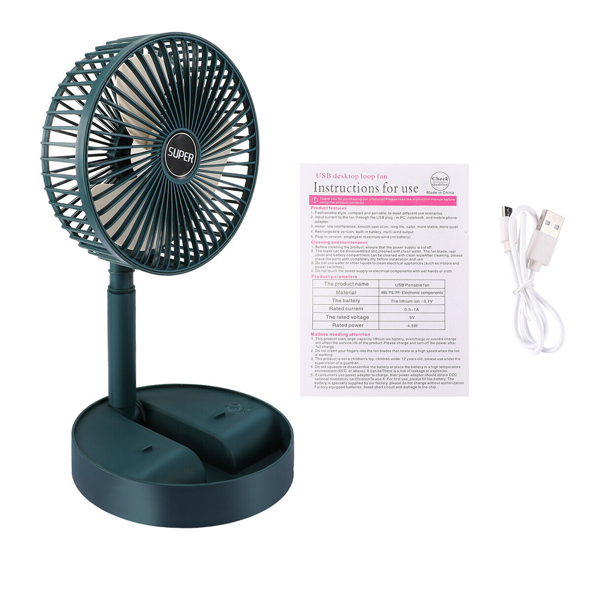 ny Ventilador De Aire Frio Portatil Oppladbar Abanico Piso Outdoor Con USB