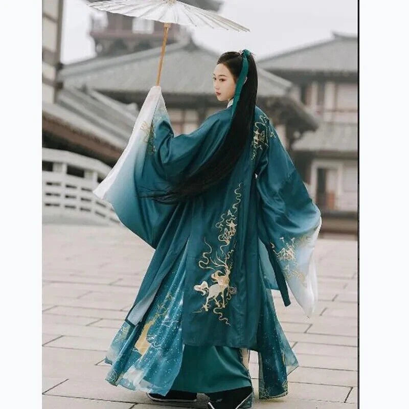 Chinese Ancient Hanfu Costume Women Clothes Traditional Tang Dynasty Folk Dance 07FC0E-D4 - KOEEK