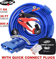 new TOPDC Jumper Cables,1 Gauge 30 Feet 800A 1 Guage-30 FT (Quick-Connect) TOPDC - KOEEK