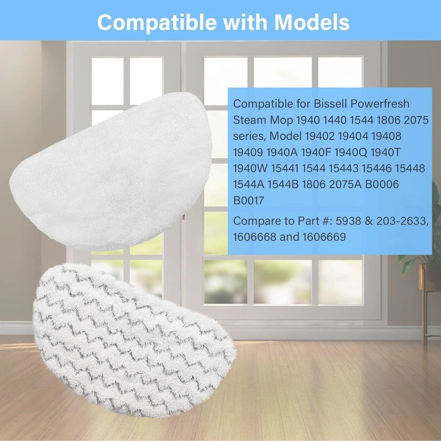 12-Pack 1940 Steam Mop Replacement Pads for Bissell Powerfresh Steam Mop 07FC0E-D4 - KOEEK