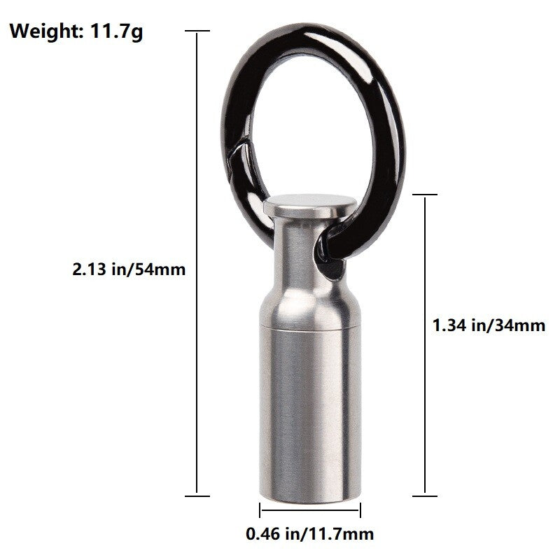 Mini Titanium Keychain Waterproof Pill Holder Container Case Organizer EDC Gift 07FC0E-D4 - KOEEK