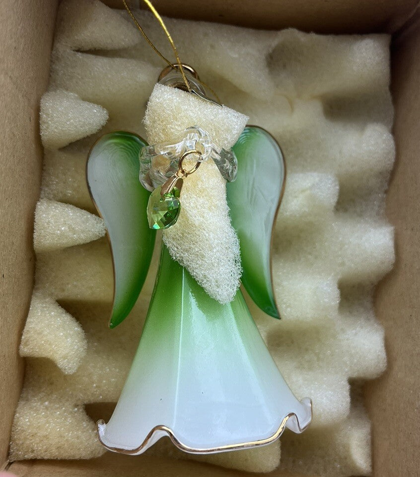 (8) Glass Ornament Angels High Quality Glass Collection Birthstone Angels ! 07FC0E-D4 - KOEEK
