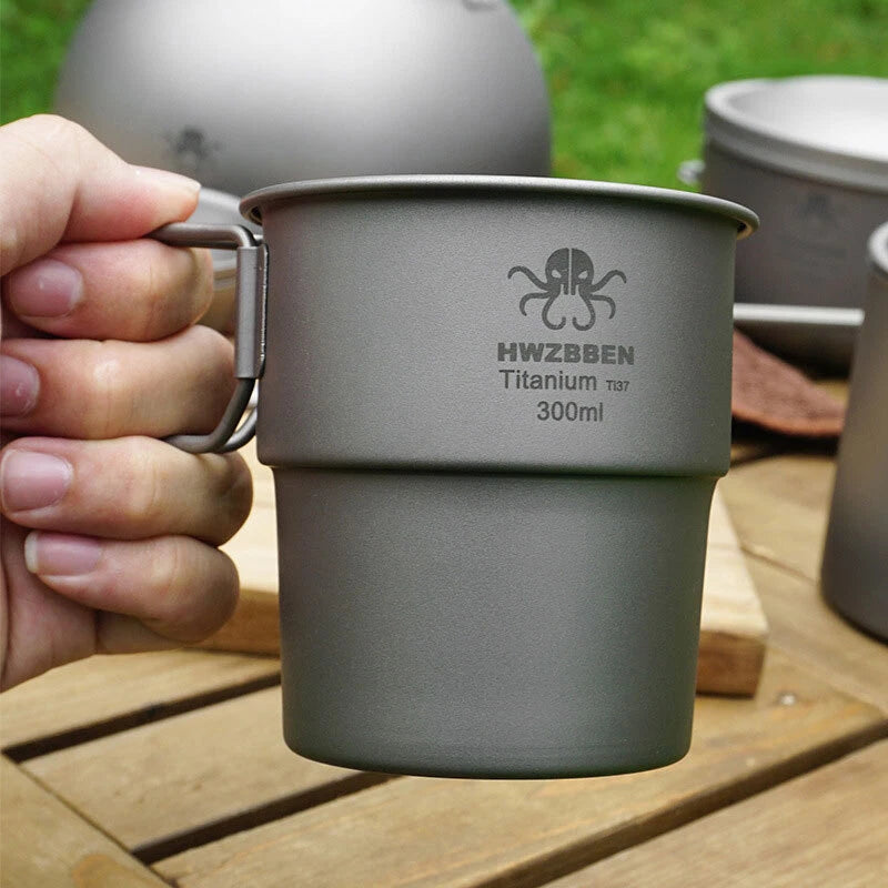EDC Outdoor Camping Pure Titanium Coffee Water Cup Portable Folding Mug Cup EDC - KOEEK
