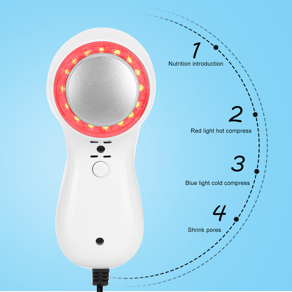 new Hot Cold Hammer Red Blue Light Facial Skin Tighten Beauty Machine Plug HGF koeek - KOEEK