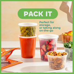 new JoyServe Deli Food Containers with Lids - (16 16 Sets - 16 & 32 oz, Clear JOYSERVE - KOEEK