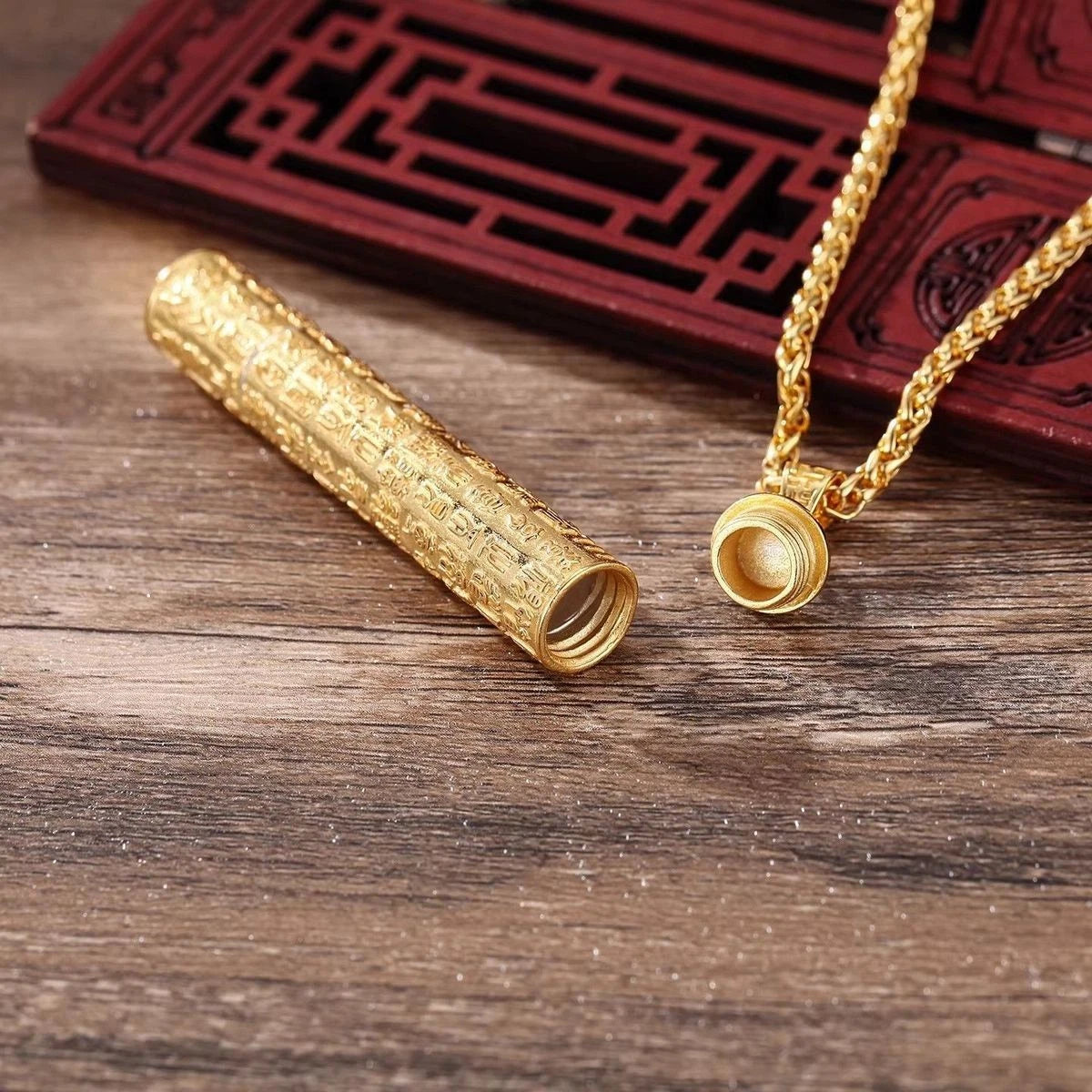 Taoist Amulet Pendant Necklace Hollow Adjustable Peace Charm Jewelry 07FC0E-D4 - KOEEK